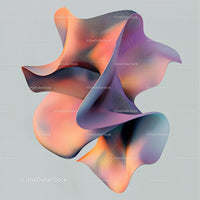 Vibrant Abstract Geometric Form with Flowing Lines