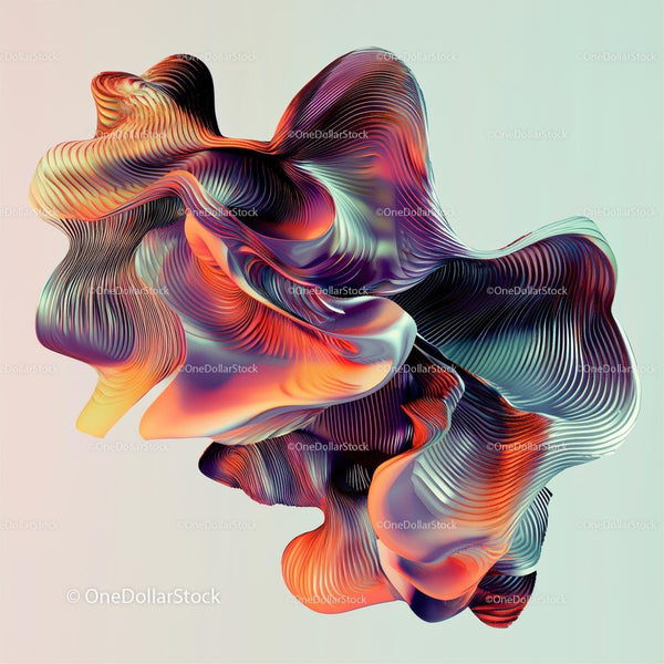 Fluid Abstract Design with Vibrant Wavy Shapes