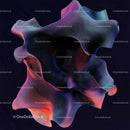 Abstract Digital Art with Flowing Wavy Lines