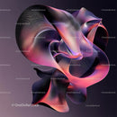 Abstract Digital Art with Flowing Curves and Vibrant Colors