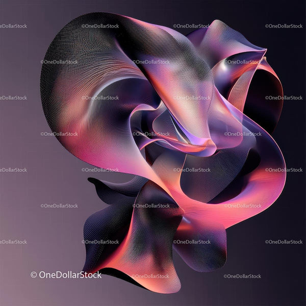 Abstract Digital Art with Flowing Curves and Vibrant Colors
