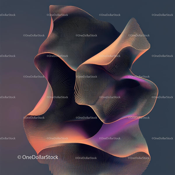 Abstract Digital Waves with Colorful Gradient