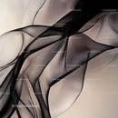 Abstract Flowing Black Mesh Fabric Art