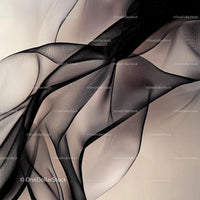 Abstract Flowing Black Mesh Fabric Art