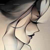 Elegant Abstract Portrait with Fluid Lines