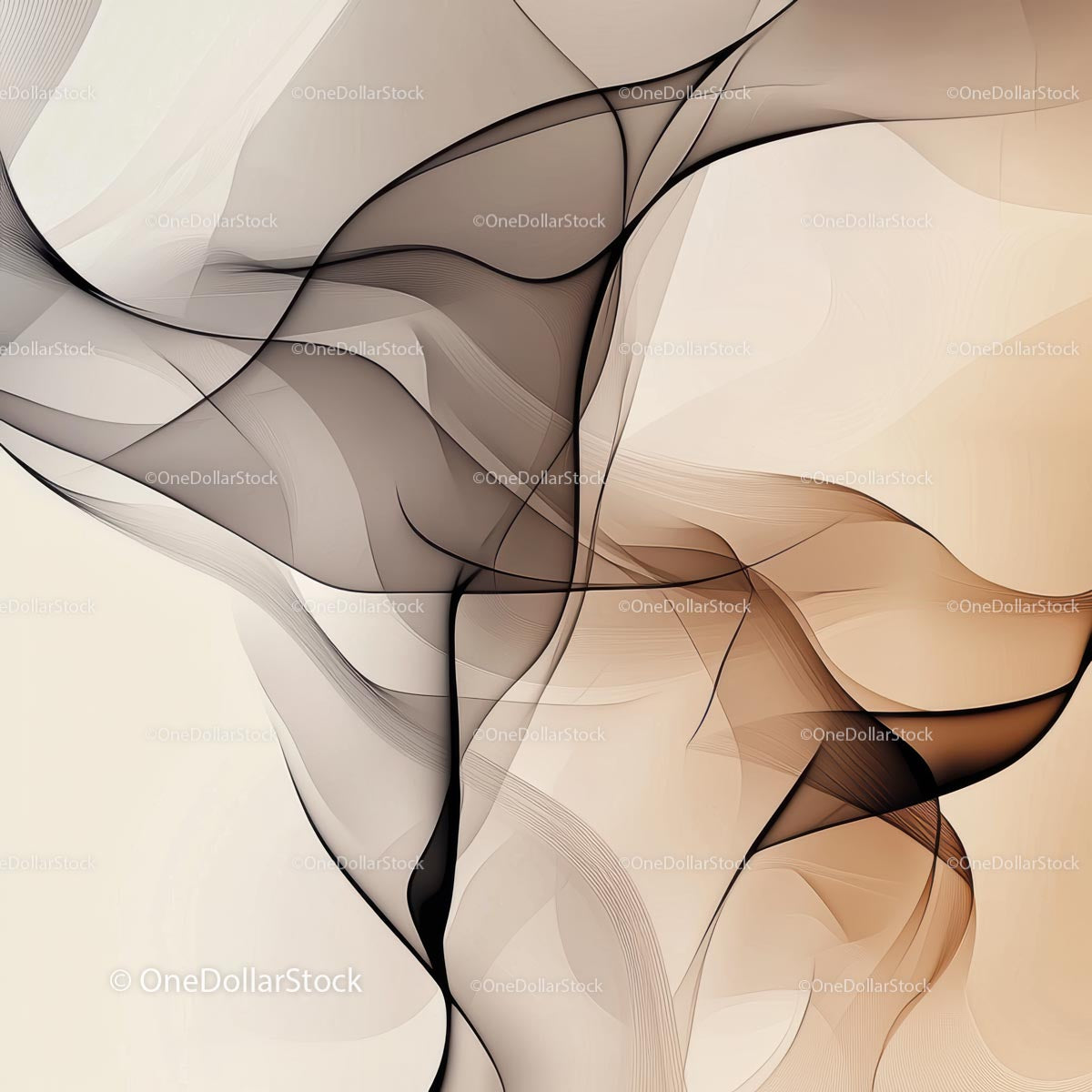 Abstract Flowing Lines in Neutral Tones