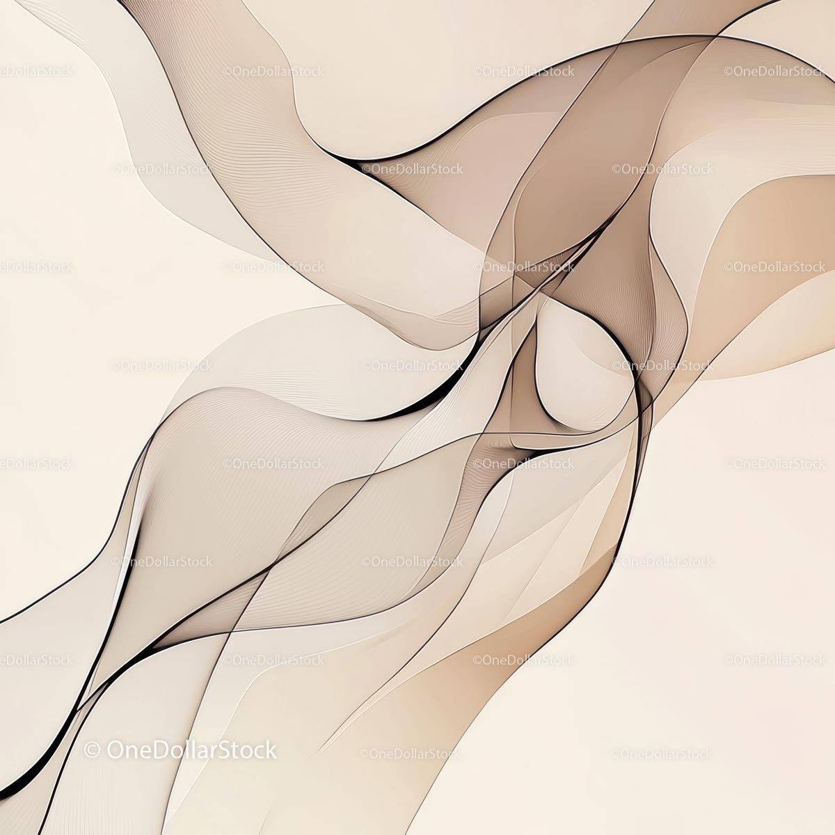 Elegant Flowing Abstract Design in Soft Beige Tones