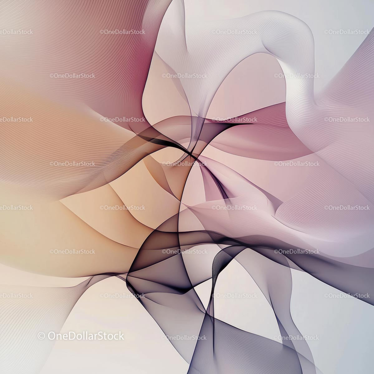 Elegant Abstract Wave Pattern in Pastel Tones