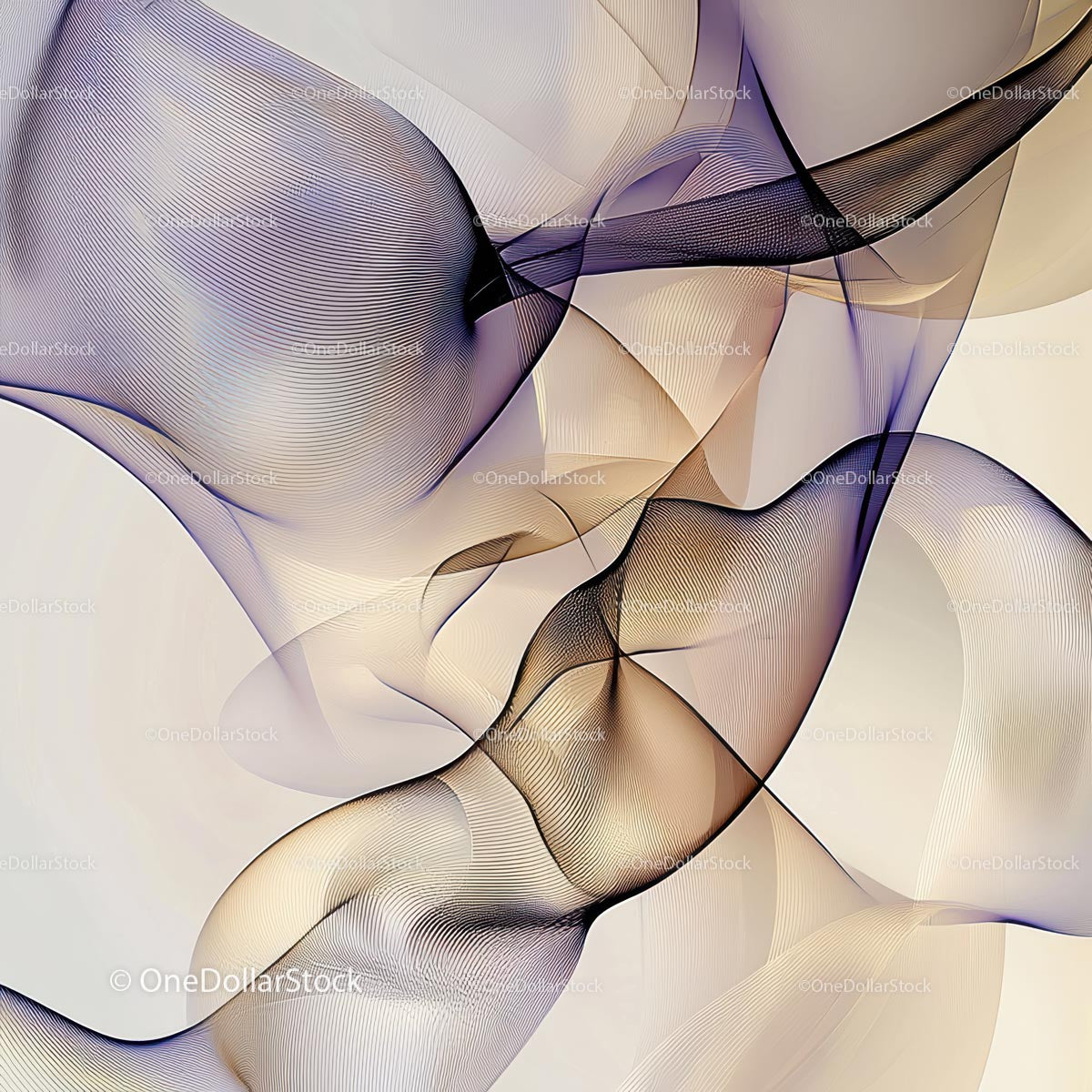 Abstract Flowing Lines in Soft Pastel Colors