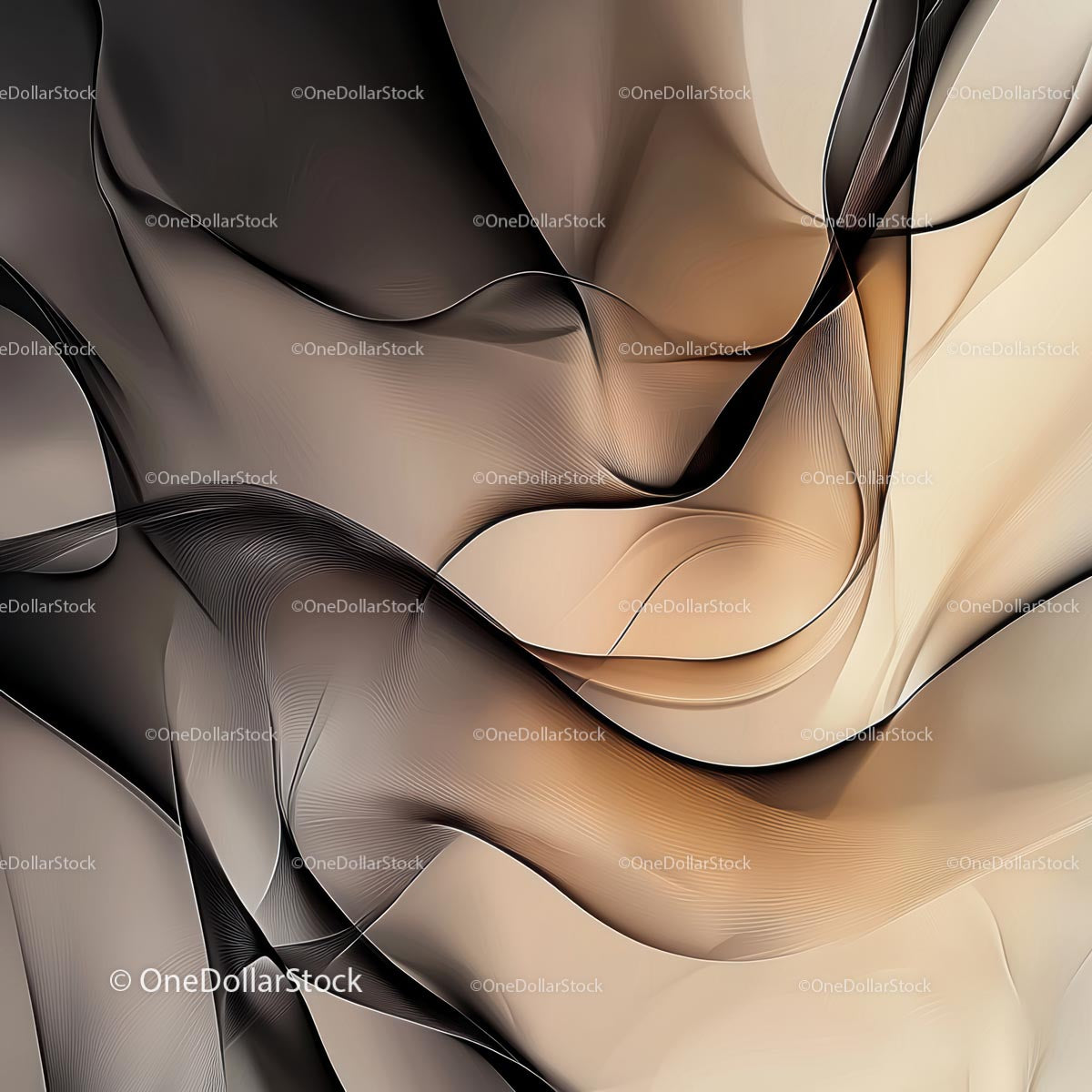 Elegant Abstract Design with Fluid Shapes and Neutral Tones