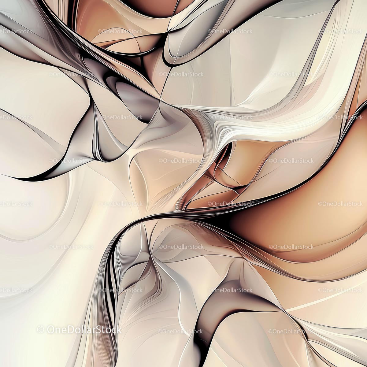 Elegant Abstract Design with Flowing Textures in Neutral Tones