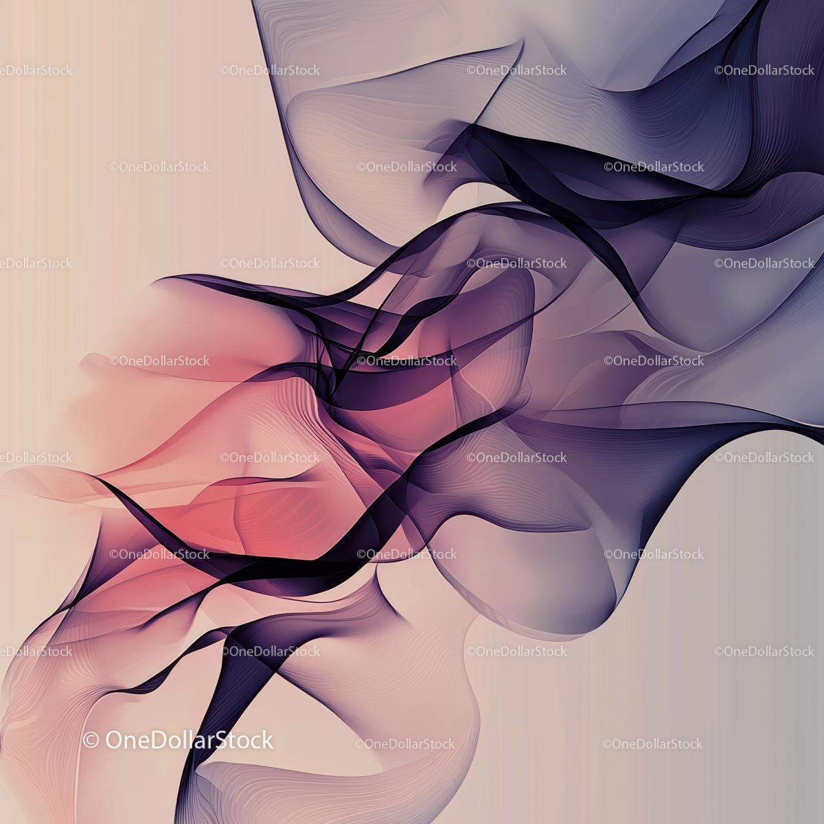 Elegant Abstract Waves in Purple and Pink