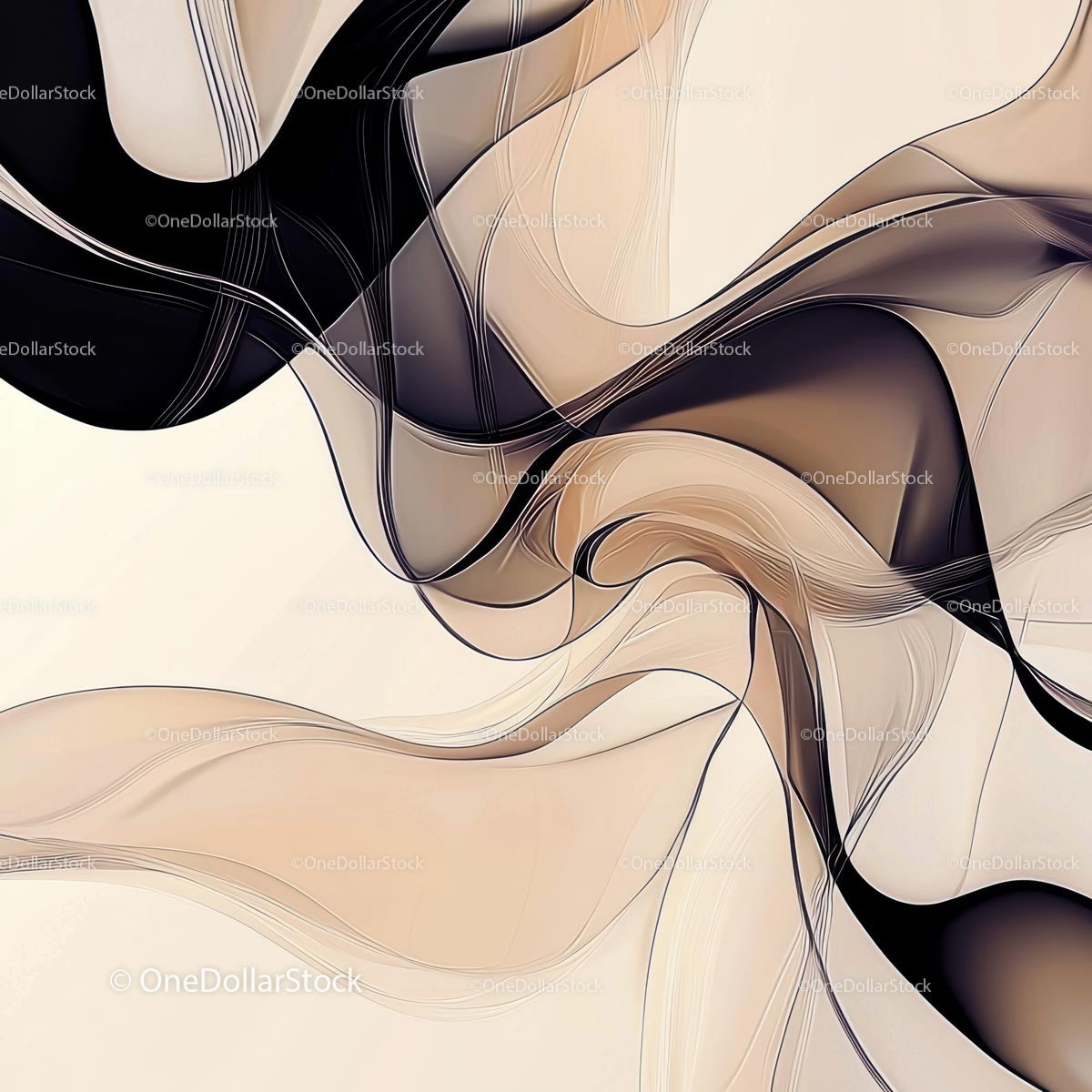Elegant Swirling Abstract Design in Beige Tones