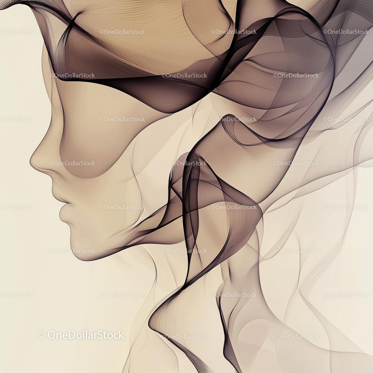 Elegant Abstract Silhouette with Soft Flowing Lines