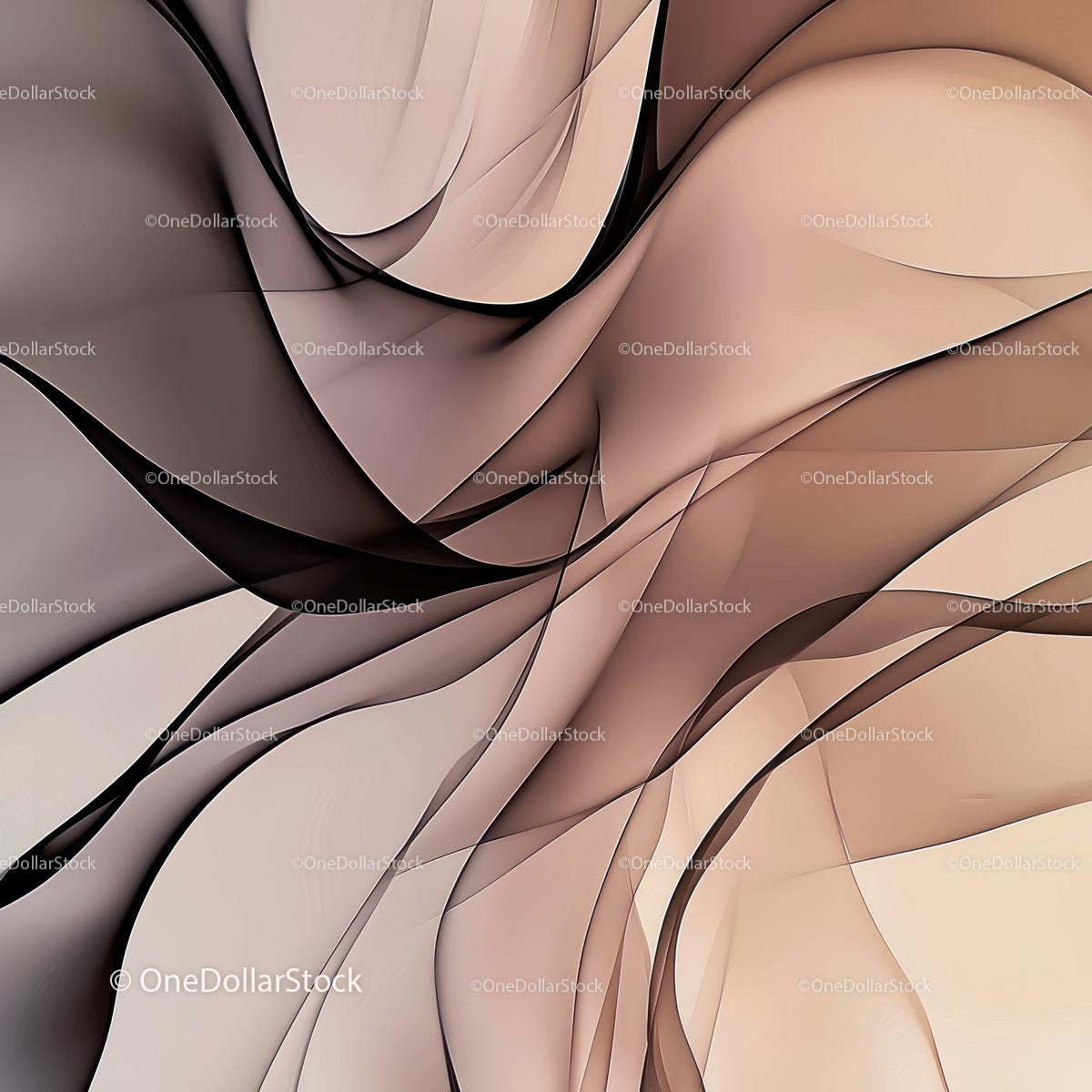 Fluid Abstract Design with Beige Flowing Patterns