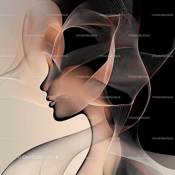Elegant Abstract Line Art Silhouette