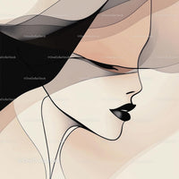 Elegant Minimalist Abstract Female Profile Illustration