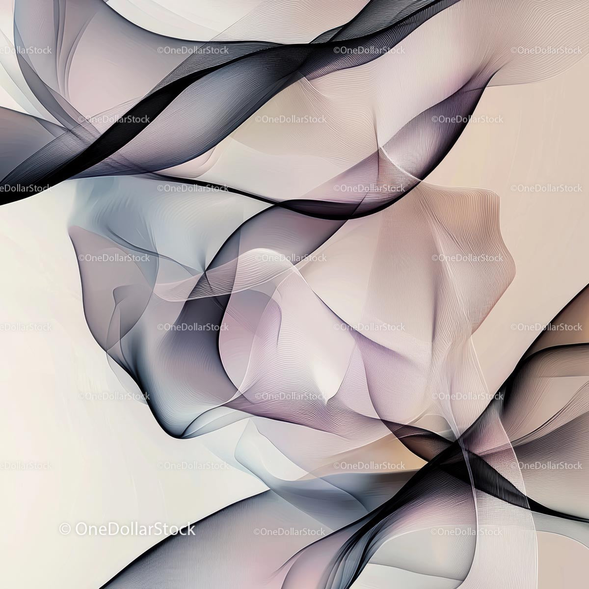 Abstract Flowing Lines with Soft Beige and Gray Hues