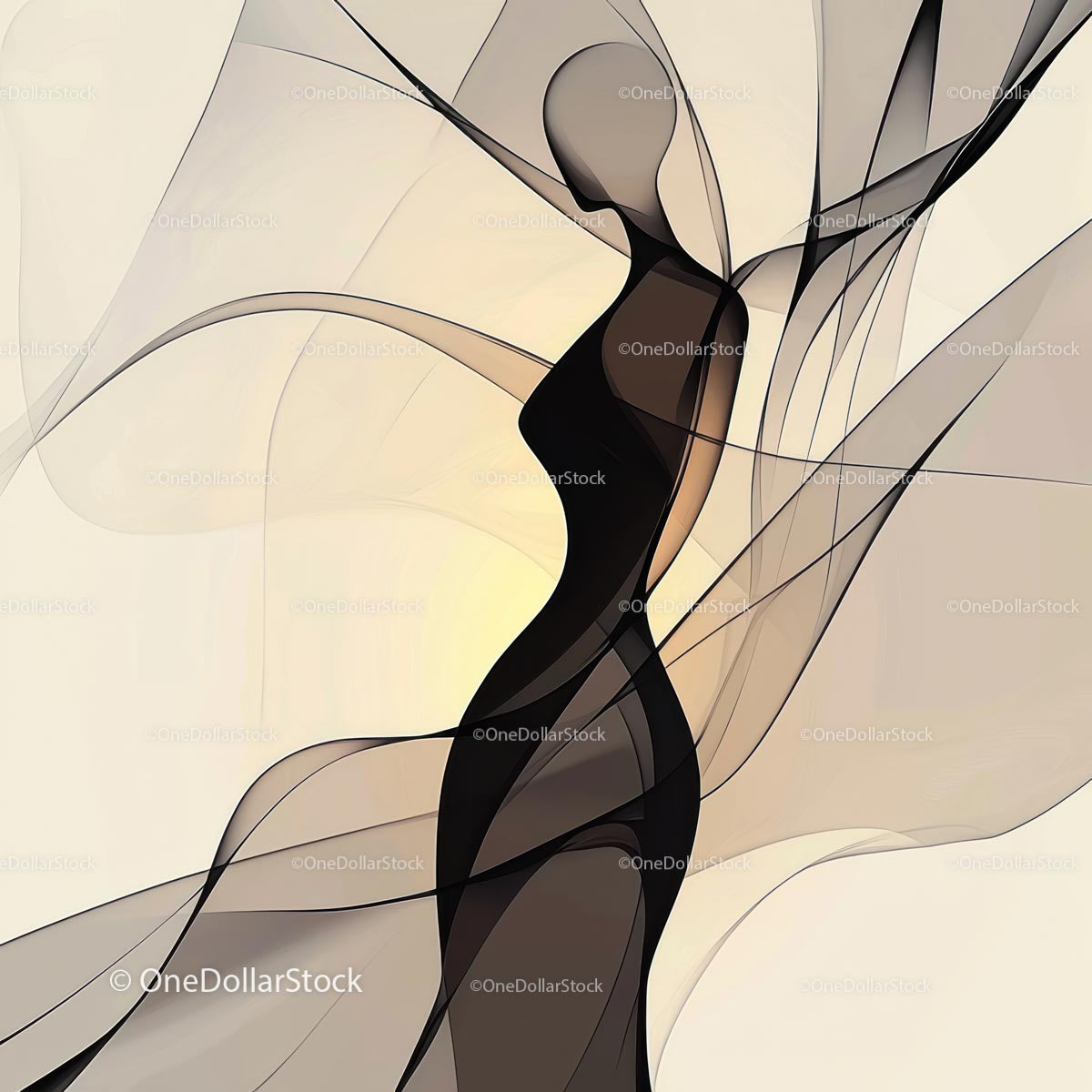 Elegant Abstract Silhouette with Fluid Lines