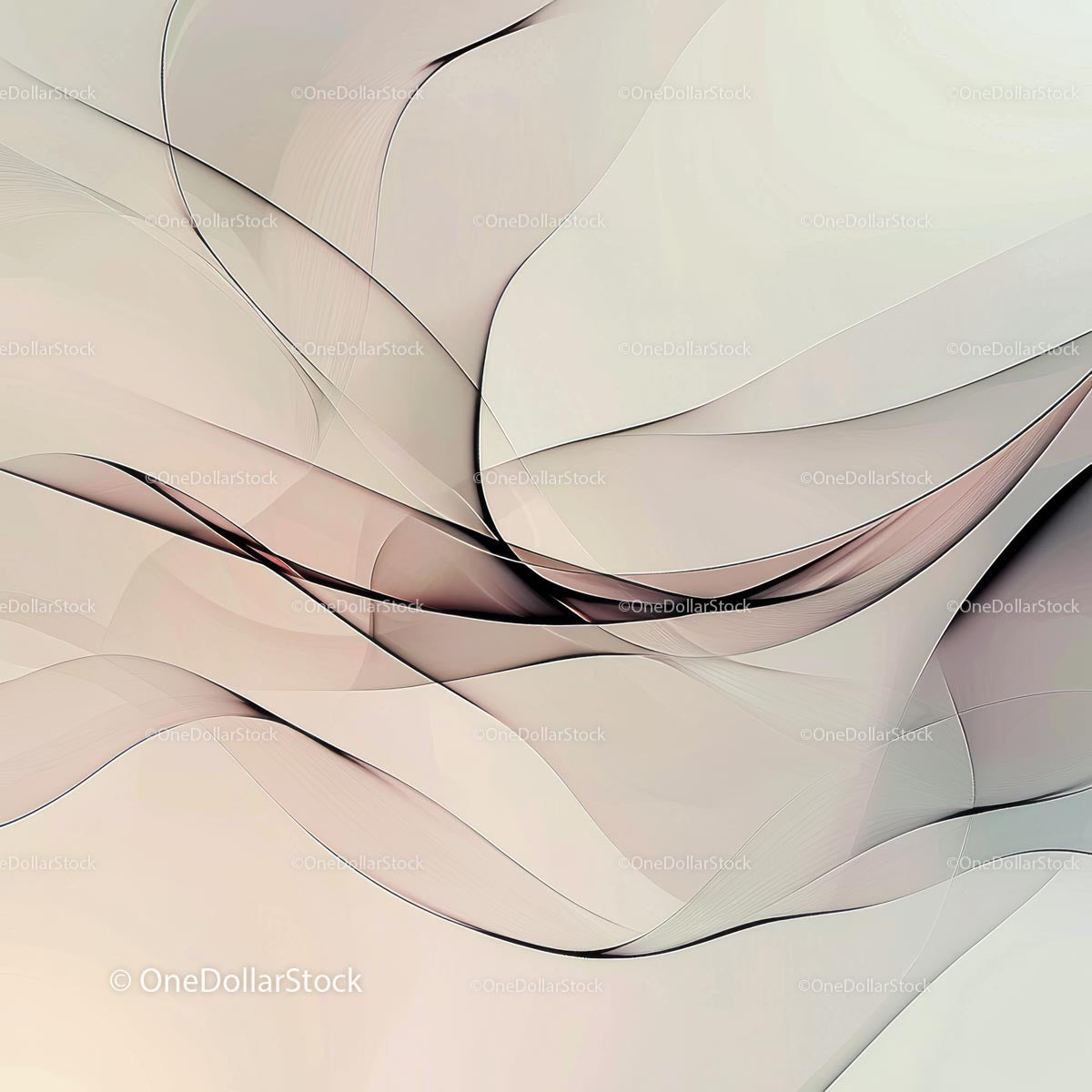 Elegant Abstract Design with Flowing Lines in Beige Tones