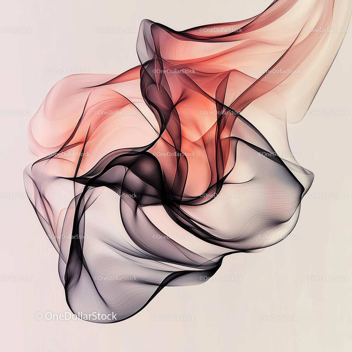 Abstract Flowing Fabric in Soft Tones
