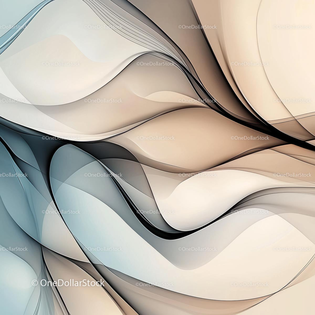 Elegant Fluid Shapes with Soft Curves and Muted Tones