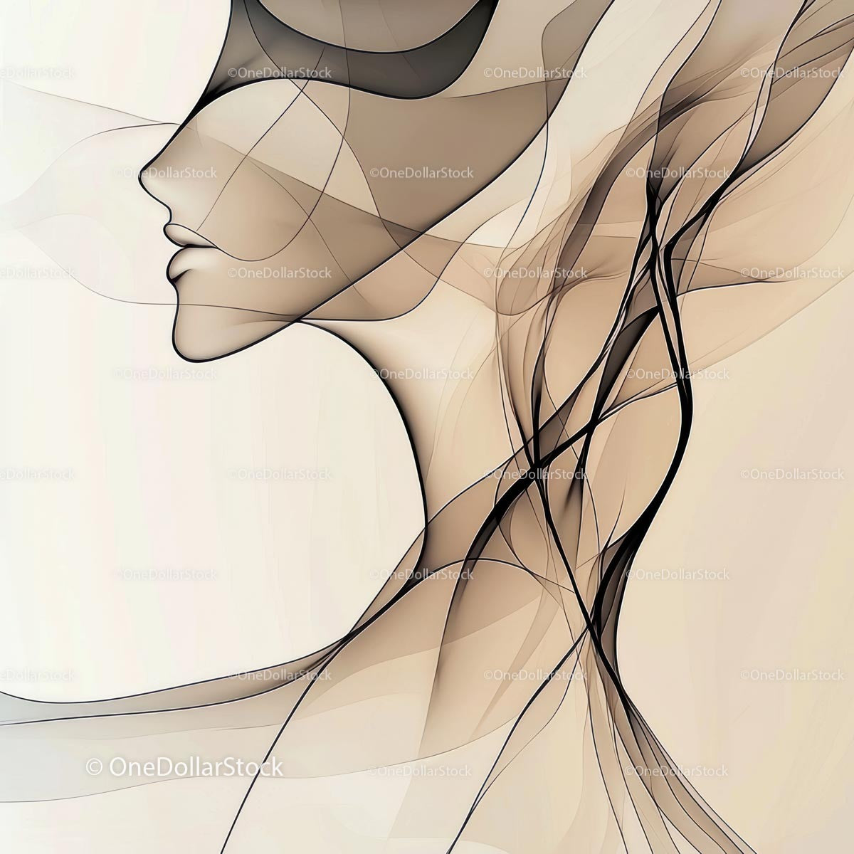 Elegant Abstract Silhouette with Flowing Lines
