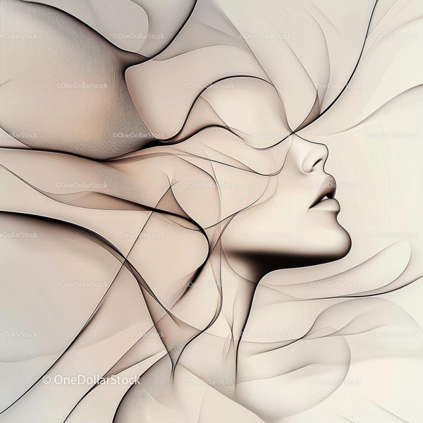 Elegant Abstract Illustration of a Female Profile