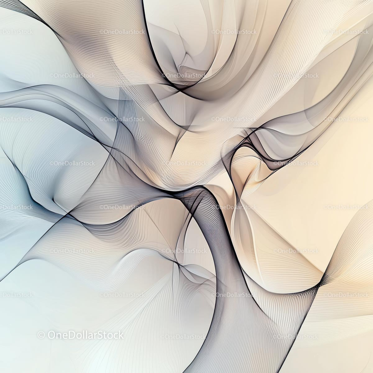 Elegant Flowing Abstract with Beige and Gray Tones