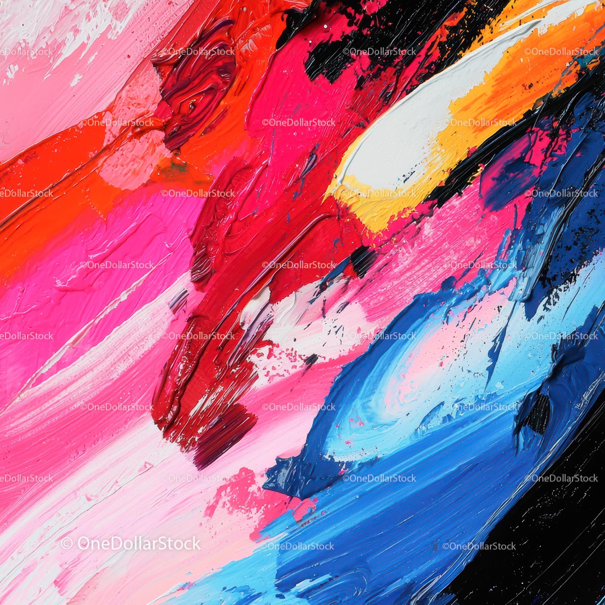 Vibrant Abstract Acrylic Painting with Dynamic Brushstrokes