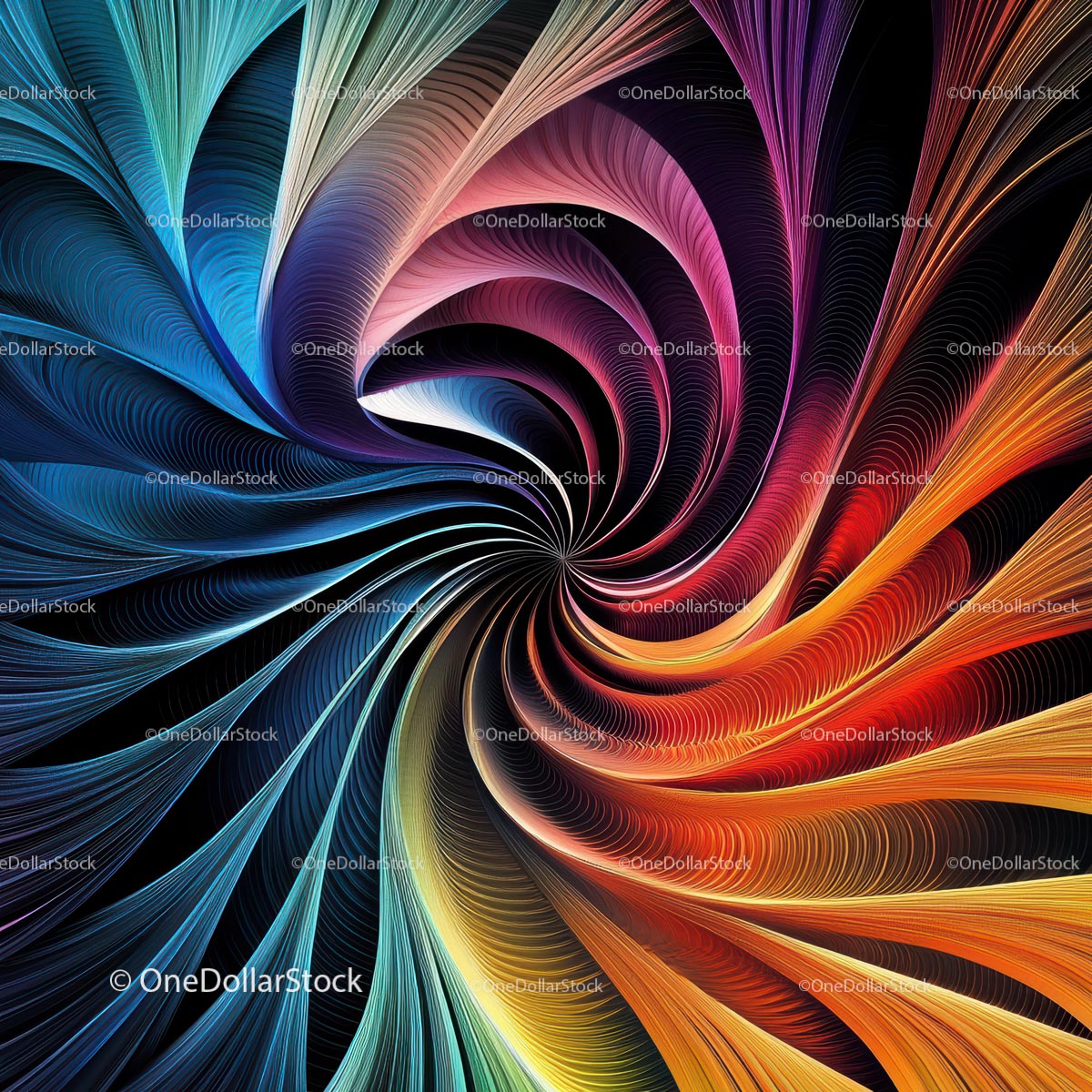Vibrant Abstract Swirl of Colors in Dynamic Design