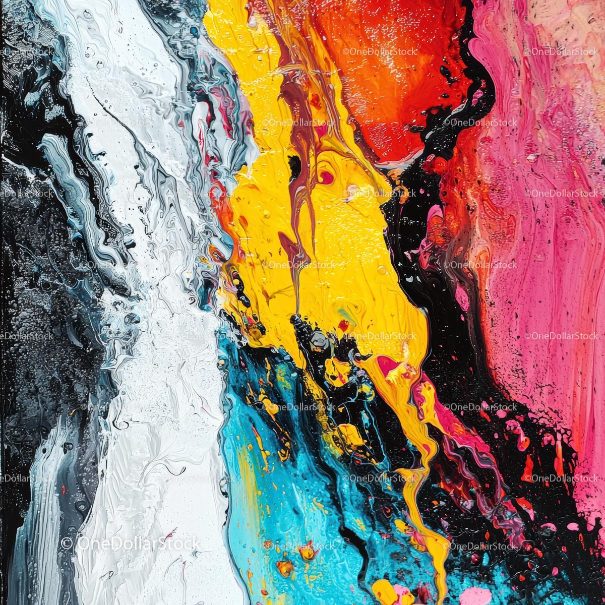 Dynamic Abstract Fluid Art with Vibrant Colors