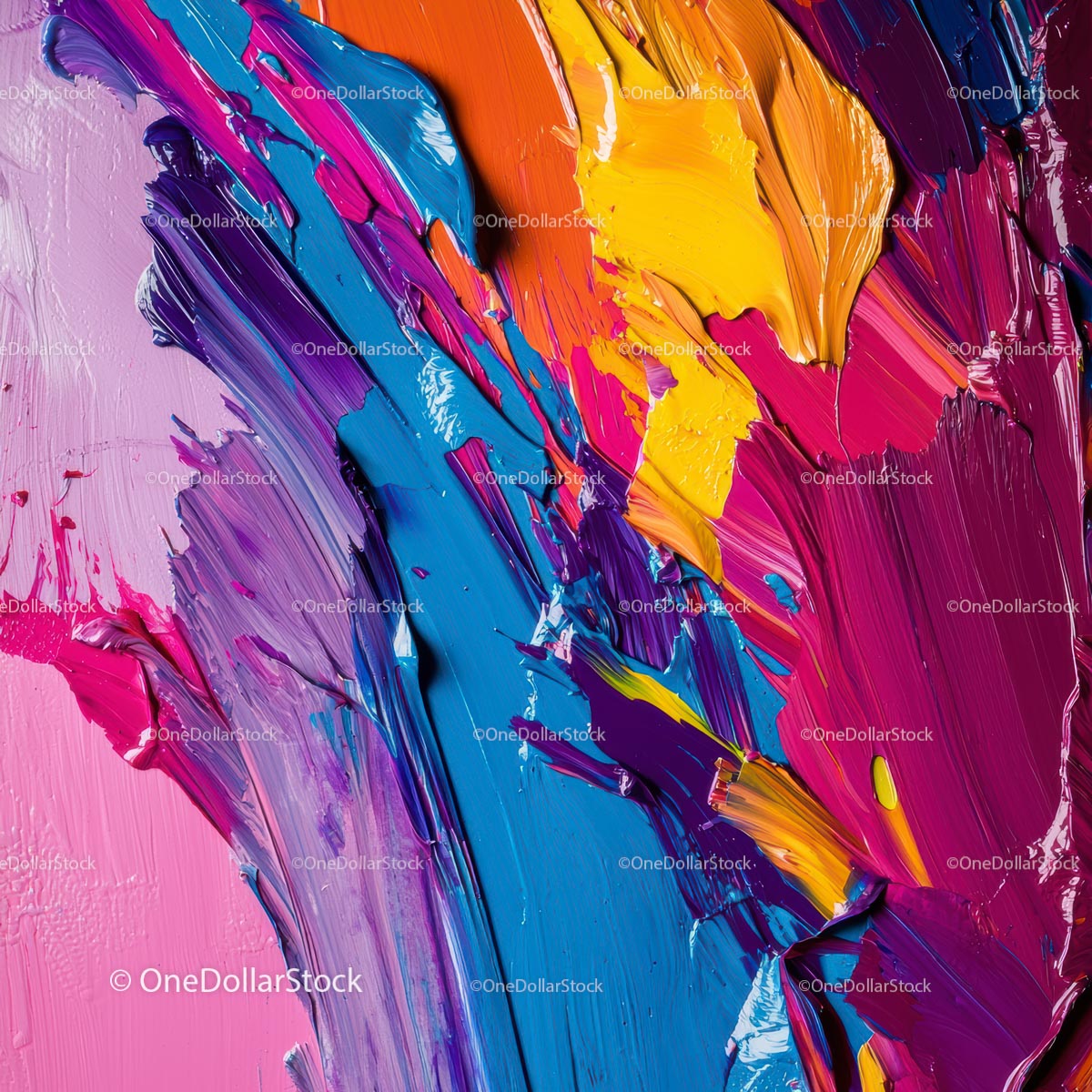 Vibrant Abstract Acrylic Painting with Dynamic Brushstrokes