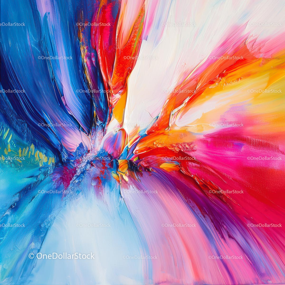 Dynamic Abstract Painting with Vibrant Colors