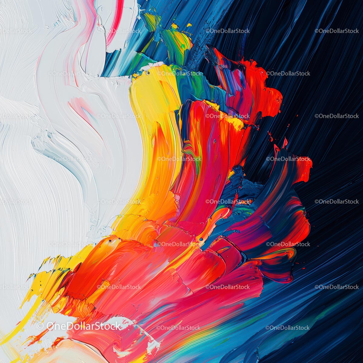 Dynamic Abstract Art with Vibrant Brush Strokes