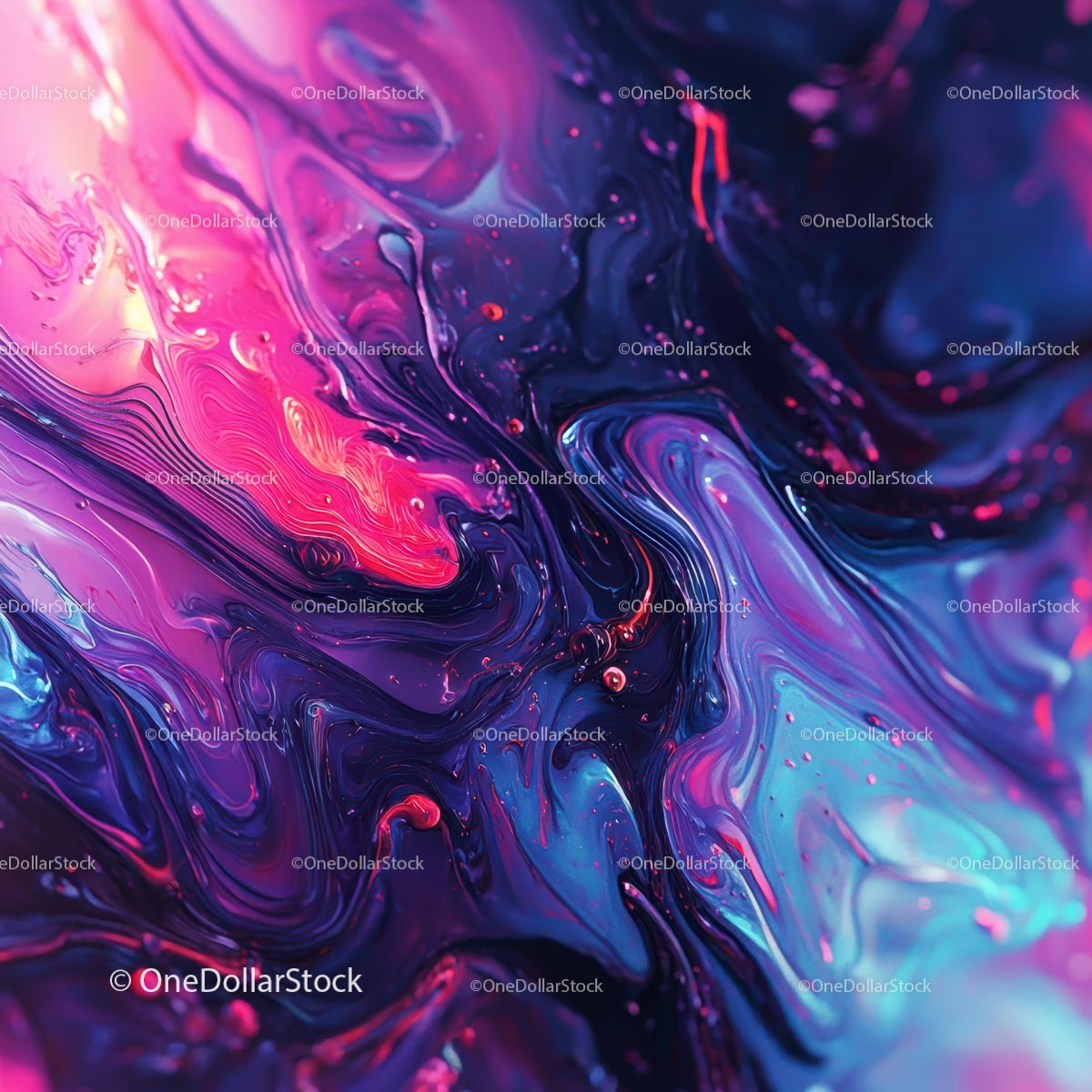 Dynamic Swirl of Pink and Purple Fluid Art