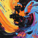 Vibrant Abstract Swirls with Dynamic Brushstrokes