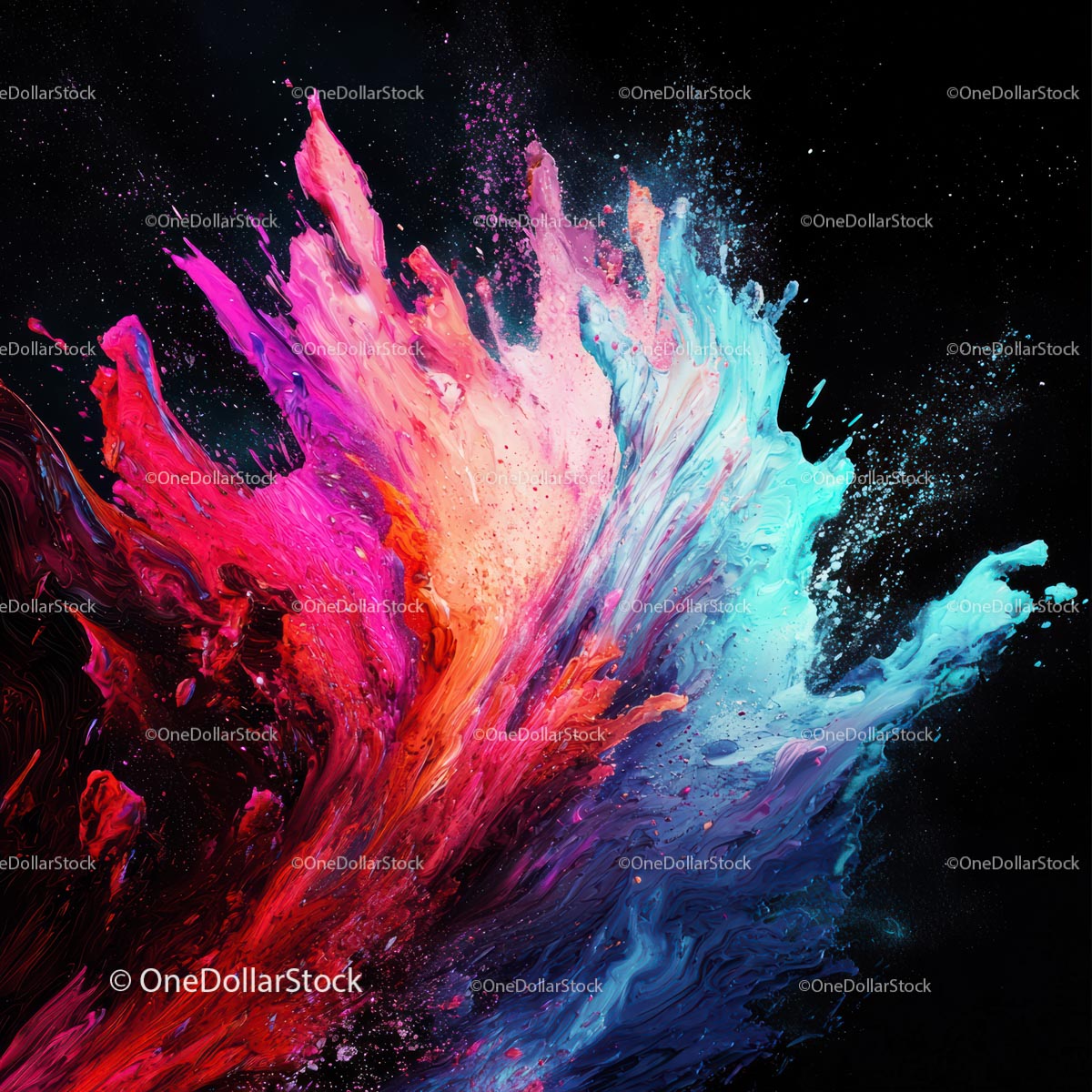 Vibrant Abstract Paint Splash in Dynamic Motion