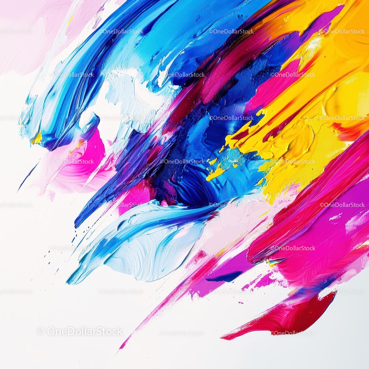 Dynamic Abstract Painting with Vibrant Brush Strokes