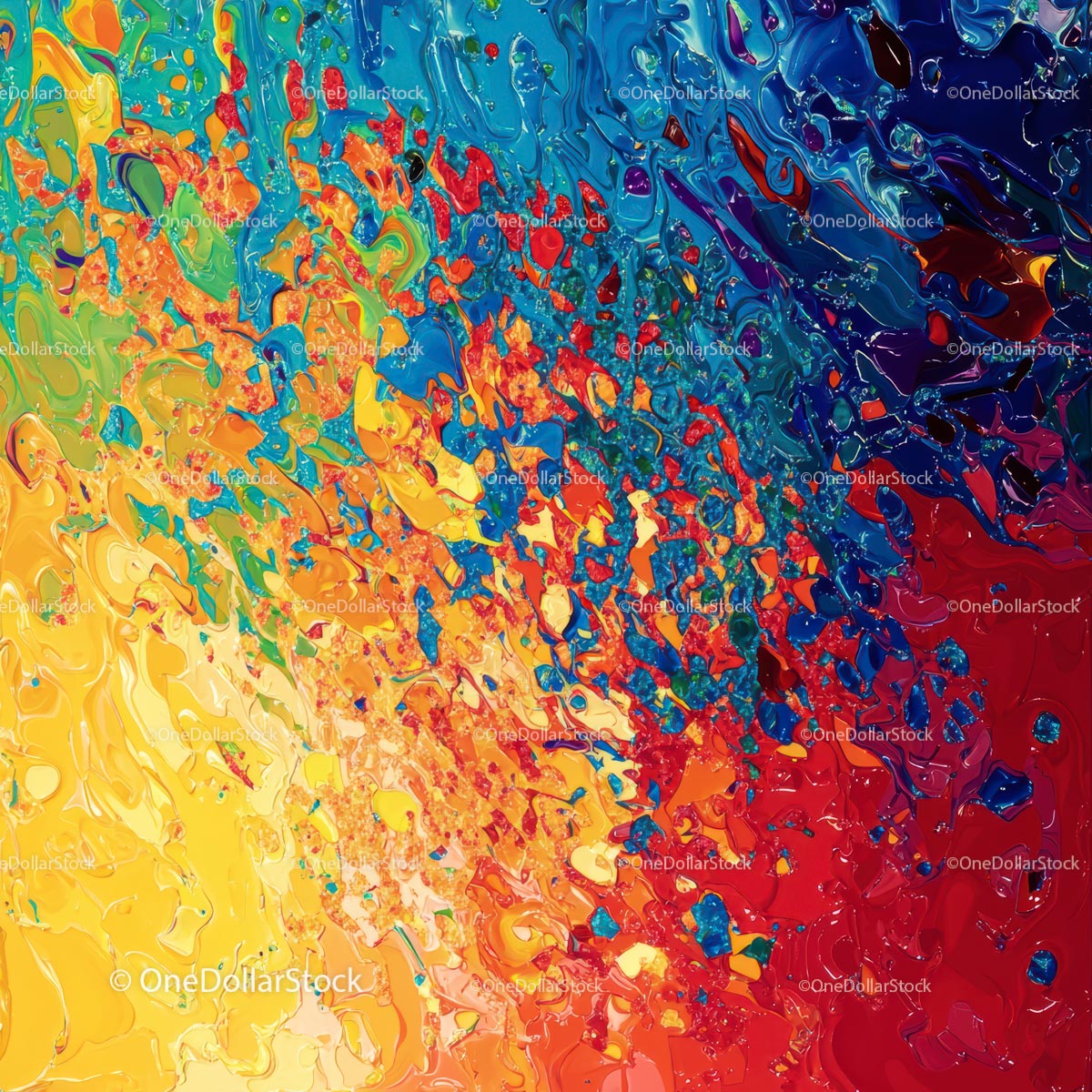 Vibrant Abstract Paint Texture with Colorful Swirls