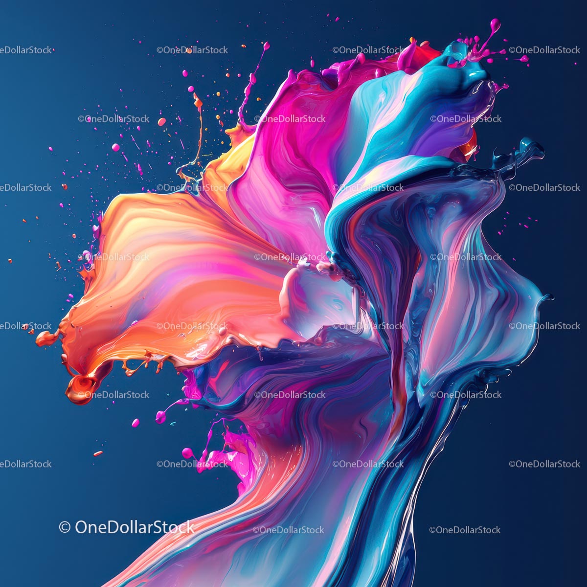Vibrant Colorful Paint Splash and Swirl
