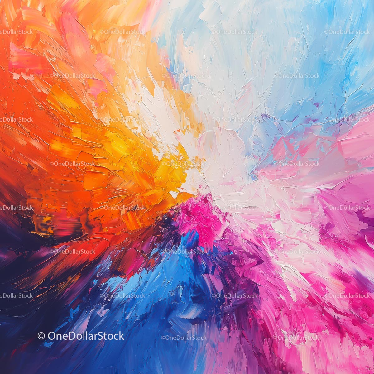 Vibrant Abstract Painting with Dynamic Brushstrokes