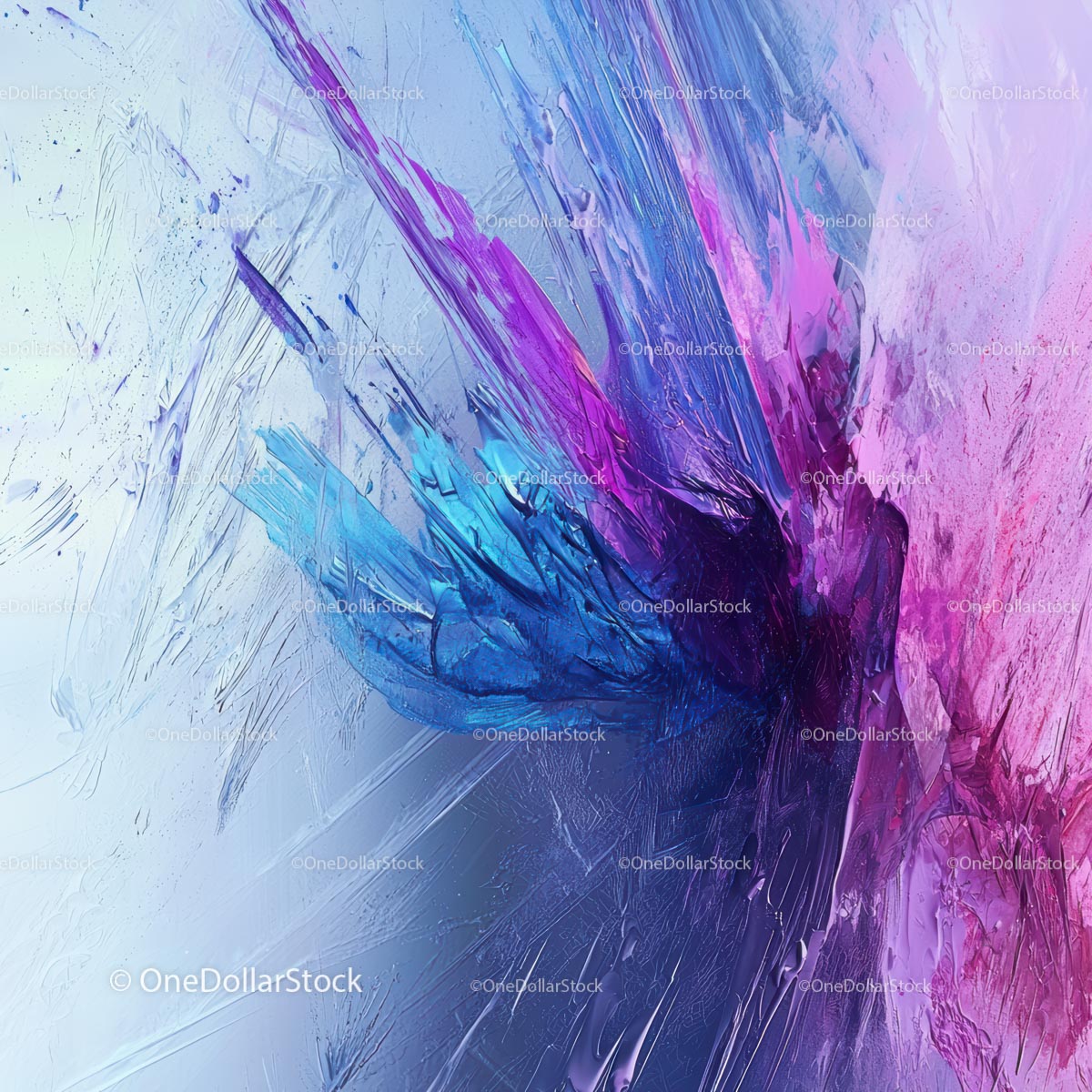 Vibrant Abstract Art with Blue and Purple Hues