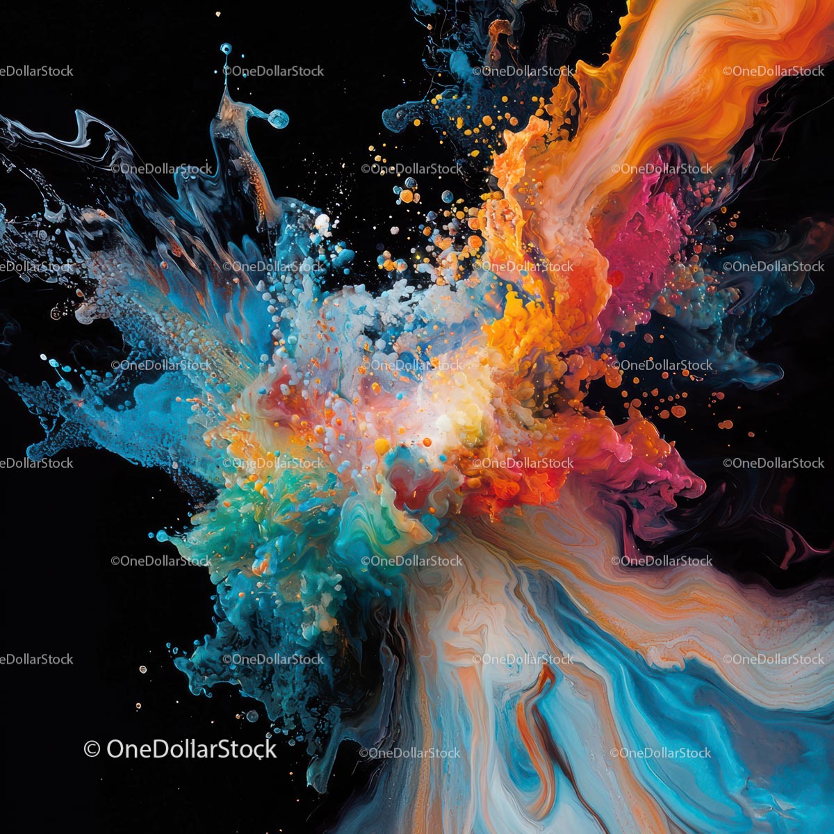 Vibrant Color Explosion in Abstract Art Design
