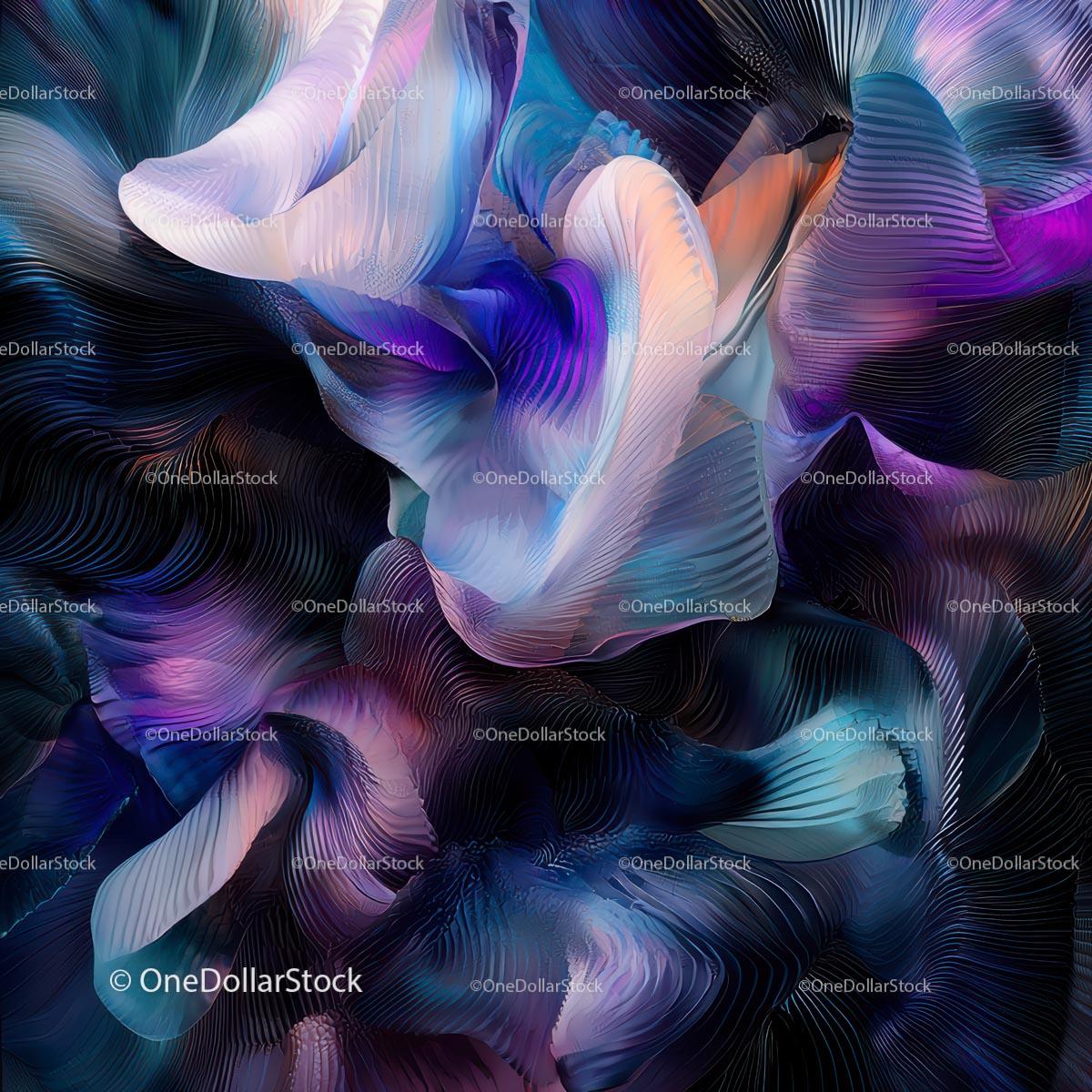 Vibrant Abstract Waves with Fluid Shapes and Gradient Colors
