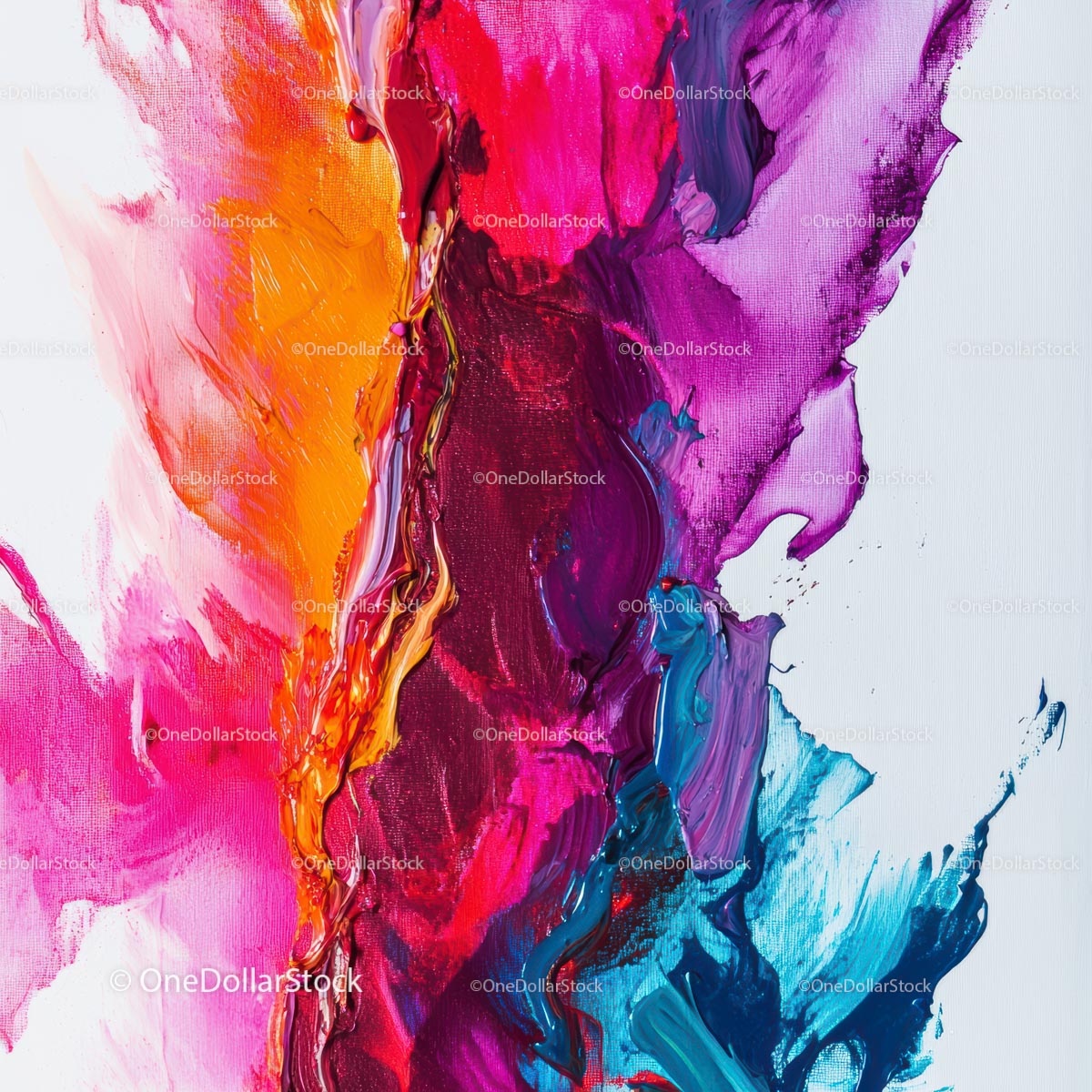 Vibrant Abstract Acrylic Painting with Bold Brushstrokes