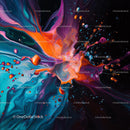 Dynamic Burst of Vibrant Color in Abstract Art