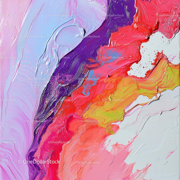 Vibrant Abstract Acrylic Painting with Dynamic Brushstrokes