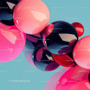 Vibrant 3D Spheres in a Colorful Abstract Composition