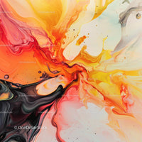 Vibrant Liquid Swirl with Orange and Yellow Tones